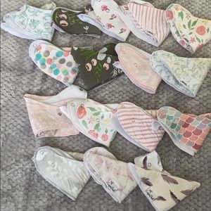 Baby girl bundle of 15 bandanna bibs